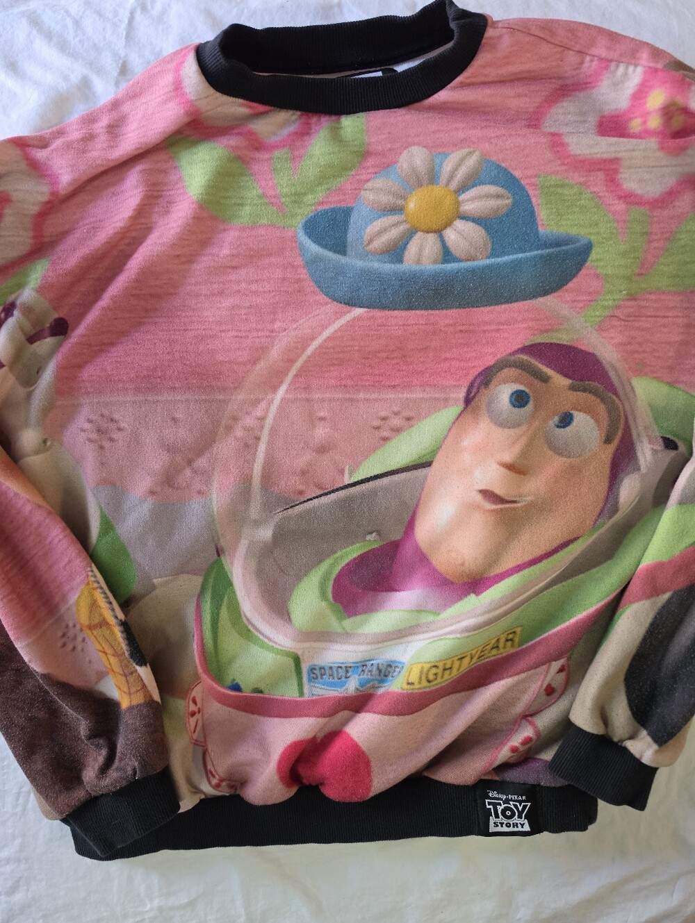 ​Oh My Disney Toy Story Sweatshirt M Buzz Lightyear Woody Pink Graphic Pullover